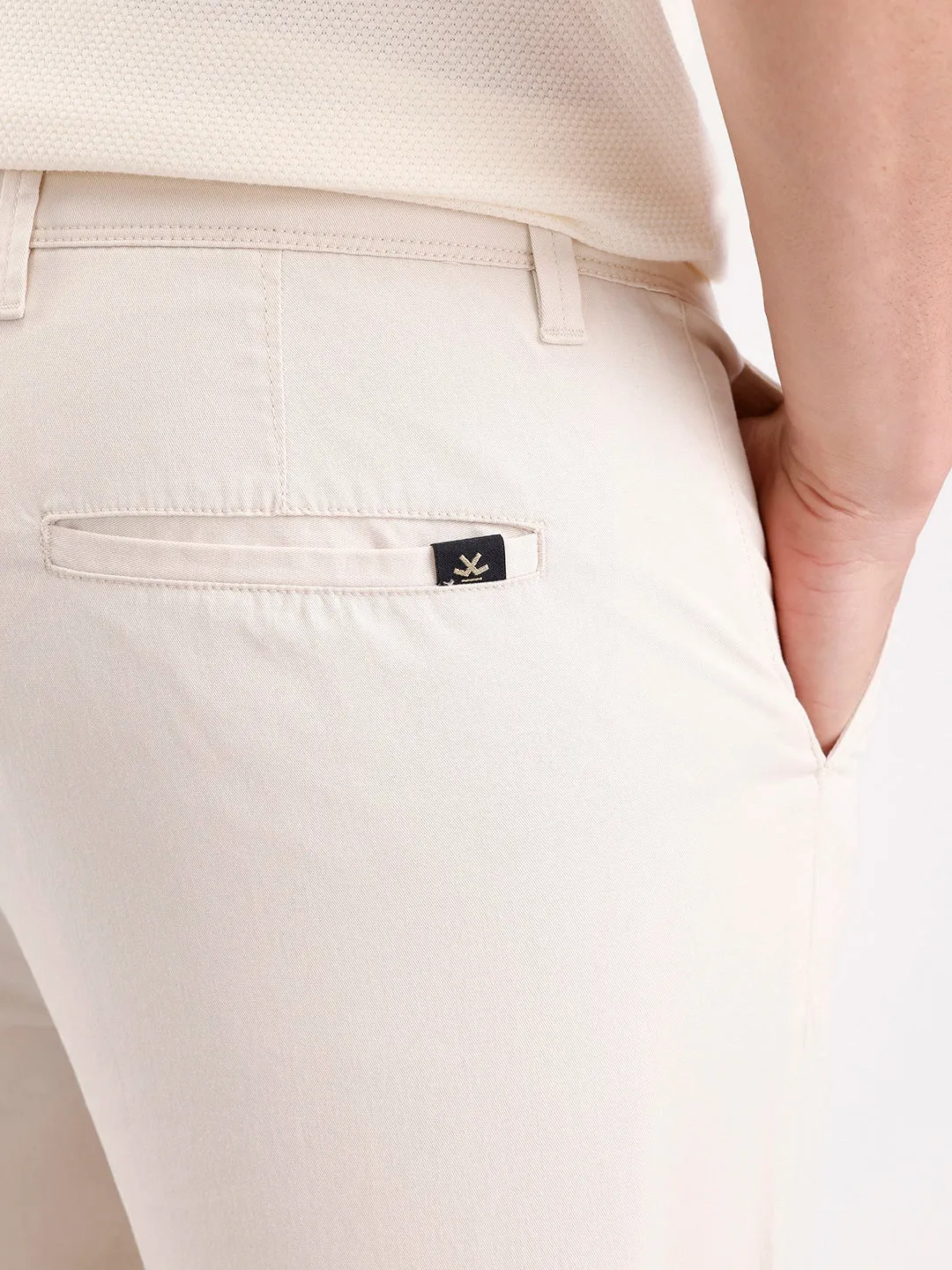 Solid Slim Fit Trouser | Cream sold by Wrogn product image thumbnail 5