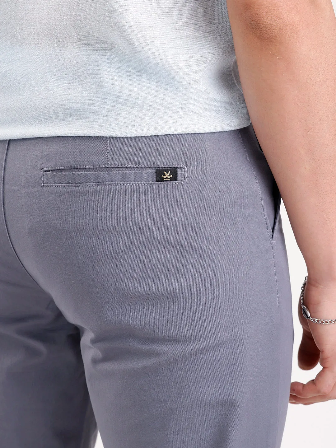 Solid Slim Fit Trouser | Grey sold by Wrogn product image thumbnail 5