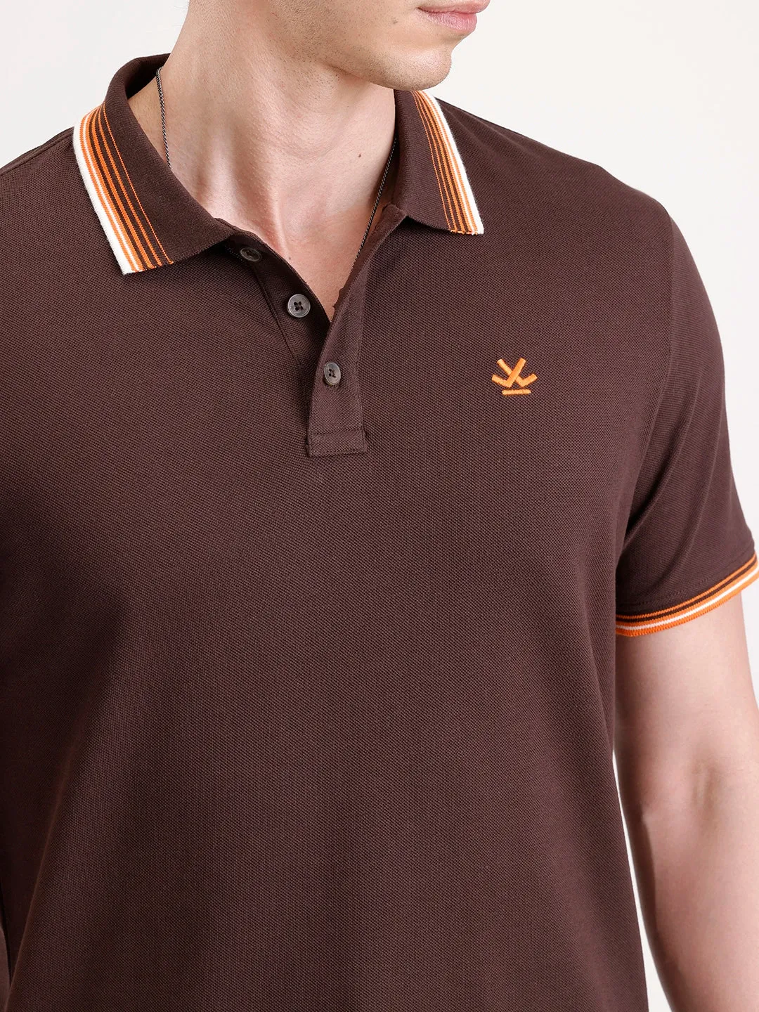 Tipping Collar Polo T-Shirt | Brown sold by Wrogn product image thumbnail 5