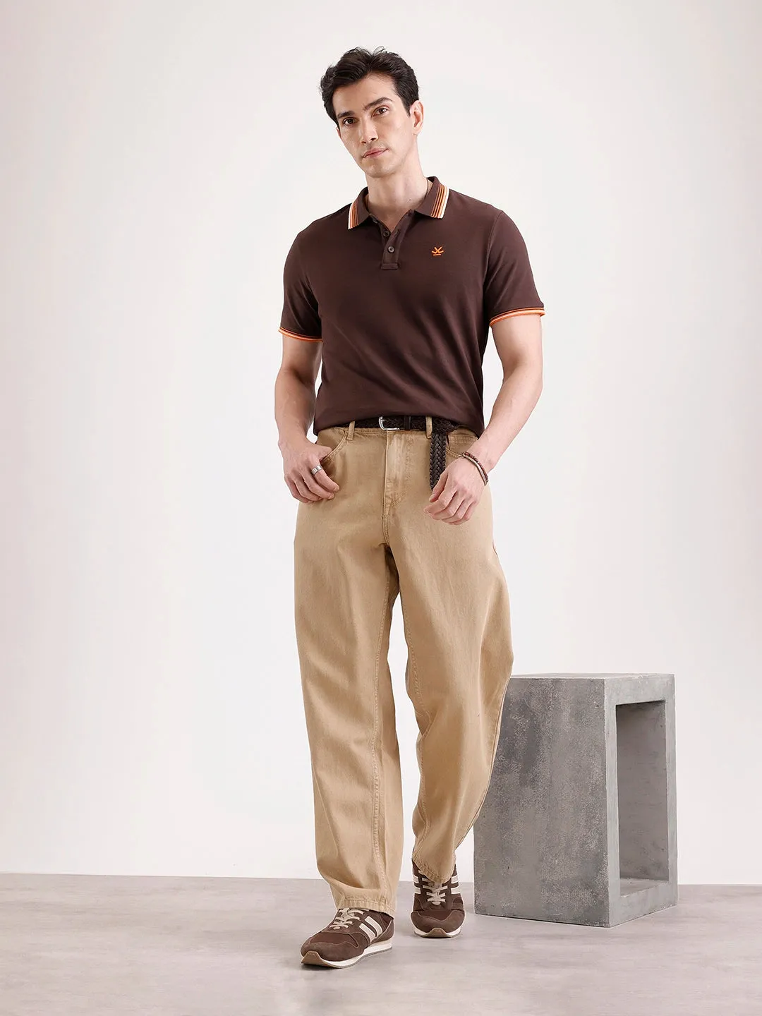 Tipping Collar Polo T-Shirt | Brown sold by Wrogn product image thumbnail 2