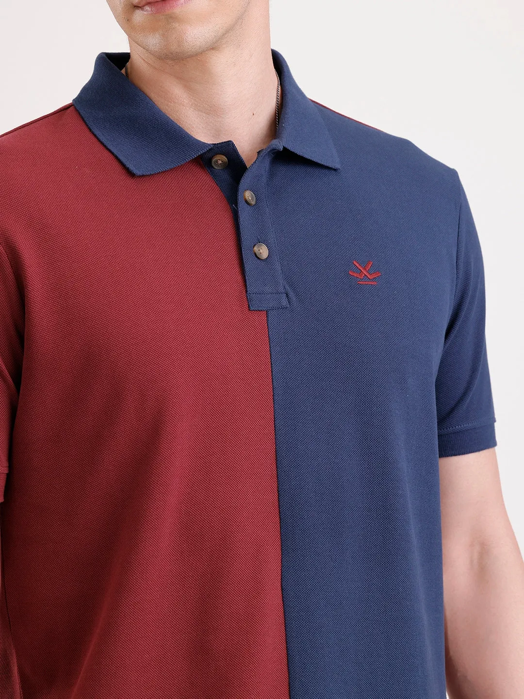 Cut & Sew Polo T-Shirt | Maroon sold by Wrogn product image thumbnail 5