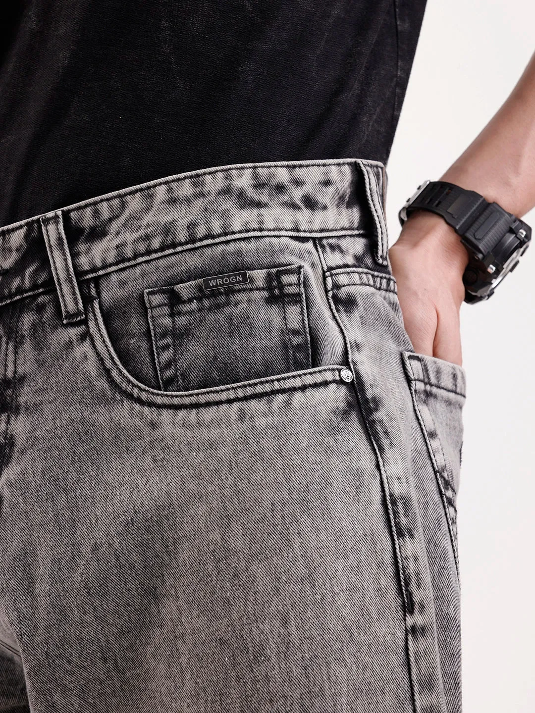 Classic Loose Fit Denim Jeans | Grey sold by Wrogn product image thumbnail 5