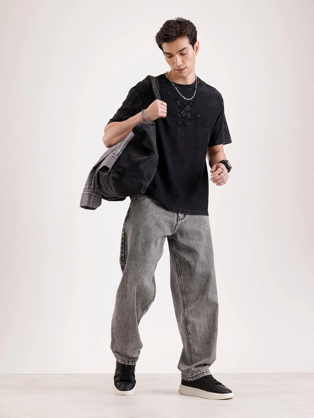 Classic Loose Fit Denim Jeans | Grey sold by Wrogn product image thumbnail 2