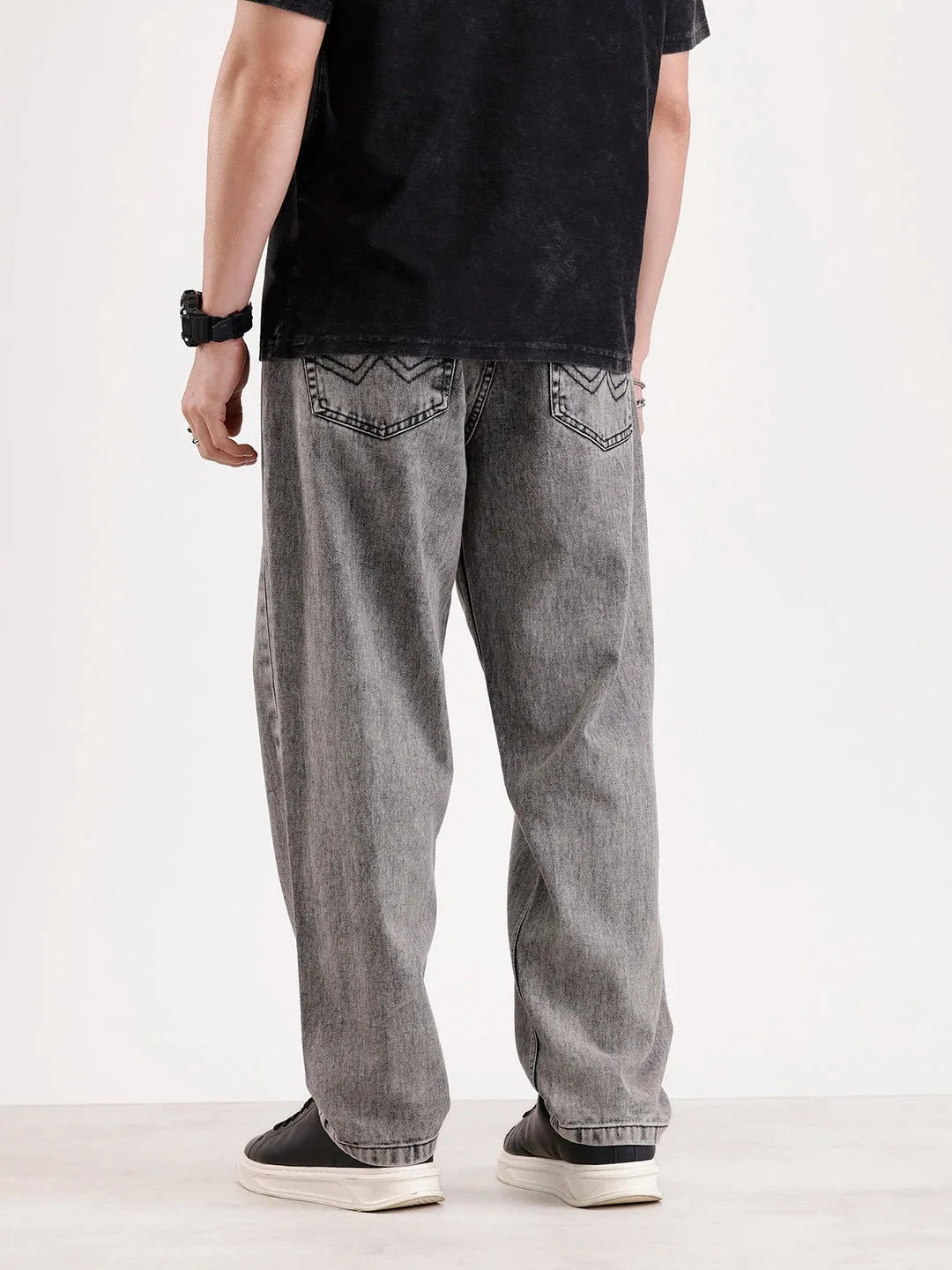 Classic Loose Fit Denim Jeans | Grey sold by Wrogn product image thumbnail 3