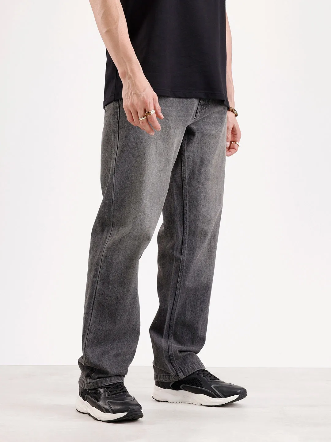 Washed Anit Fit Denim Jeans | Grey sold by Wrogn product image thumbnail 4
