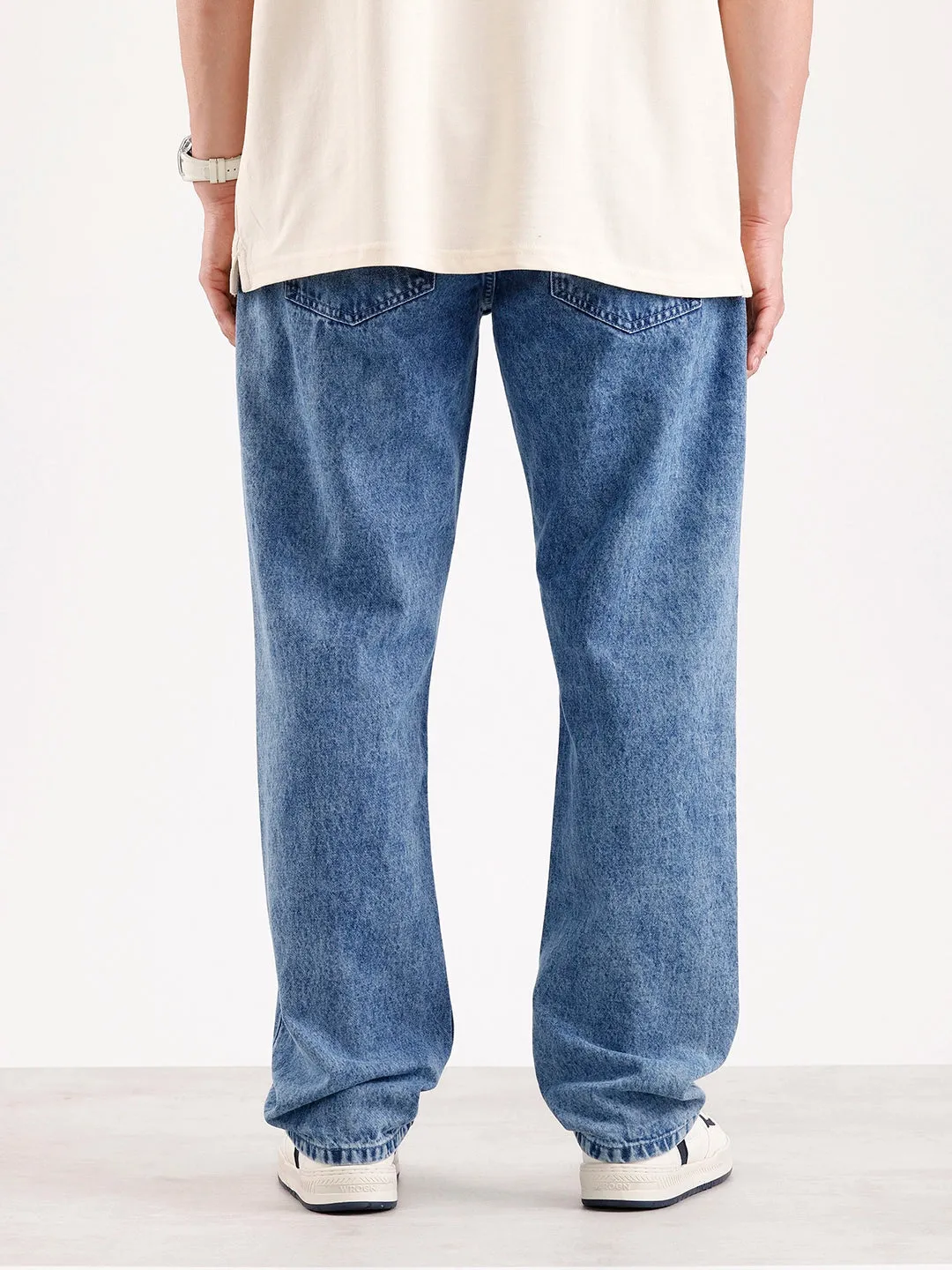 Washed Anti Fit Denim Jeans | Blue sold by Wrogn product image thumbnail 3