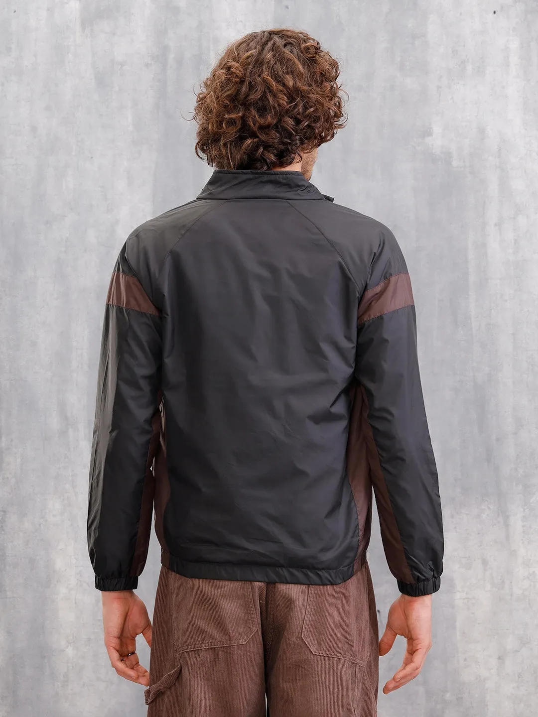 Soild Casual Bomber Jacket | Black sold by Wrogn product image thumbnail 3