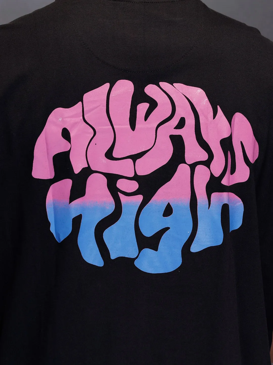 Men's oversized tee with back print | Black sold by Wrogn product image thumbnail 5