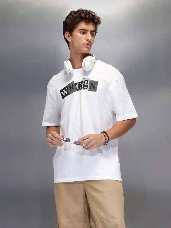 Men's casual oversize graphic t-shirt | White sold by Wrogn