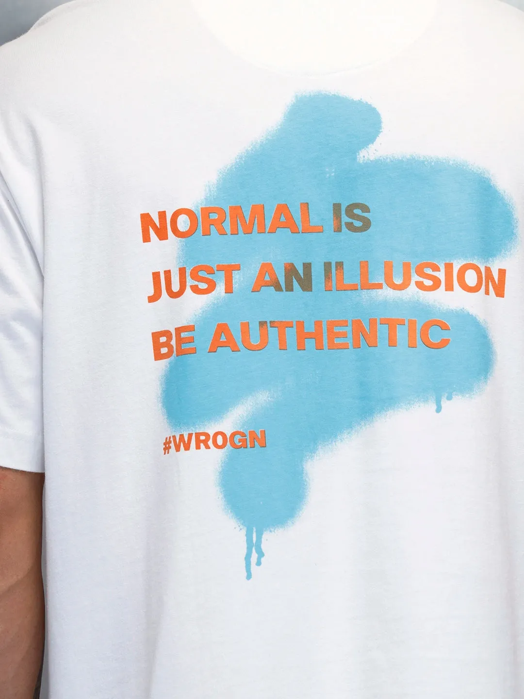 Men's Casual Back Graphic Pritned Oevrsized Fit T-Shirt | White sold by Wrogn product image thumbnail 5