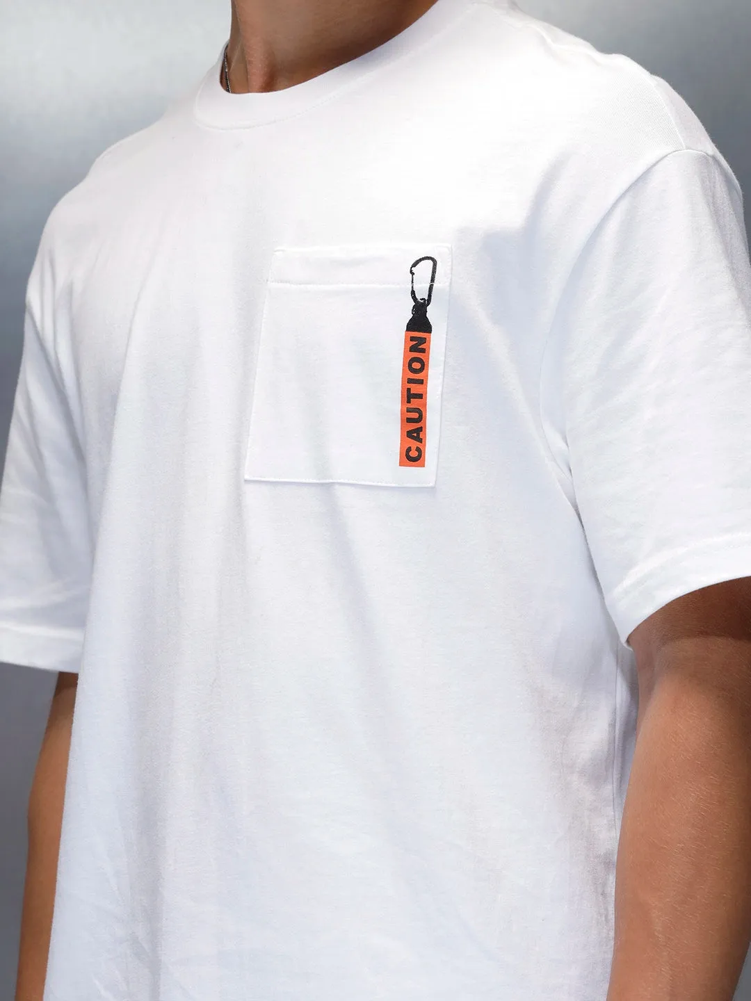Men's Oversized Pocket Printed Graphic T-shirt | White sold by Wrogn product image thumbnail 5