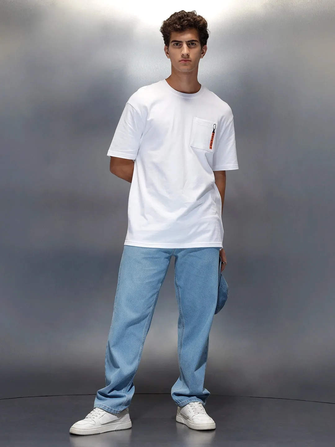 Men's Oversized Pocket Printed Graphic T-shirt | White sold by Wrogn product image thumbnail 2