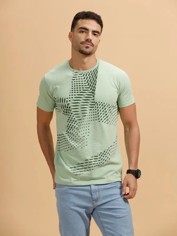 Solid Regular Fit T-Shirt | Light Green sold by Wrogn