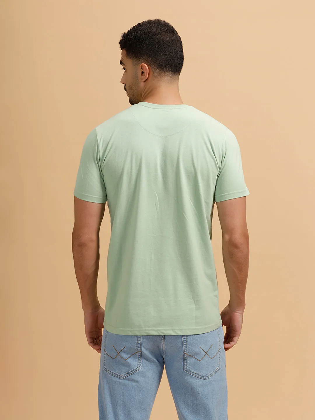 Solid Regular Fit T-Shirt | Light Green sold by Wrogn product image thumbnail 3