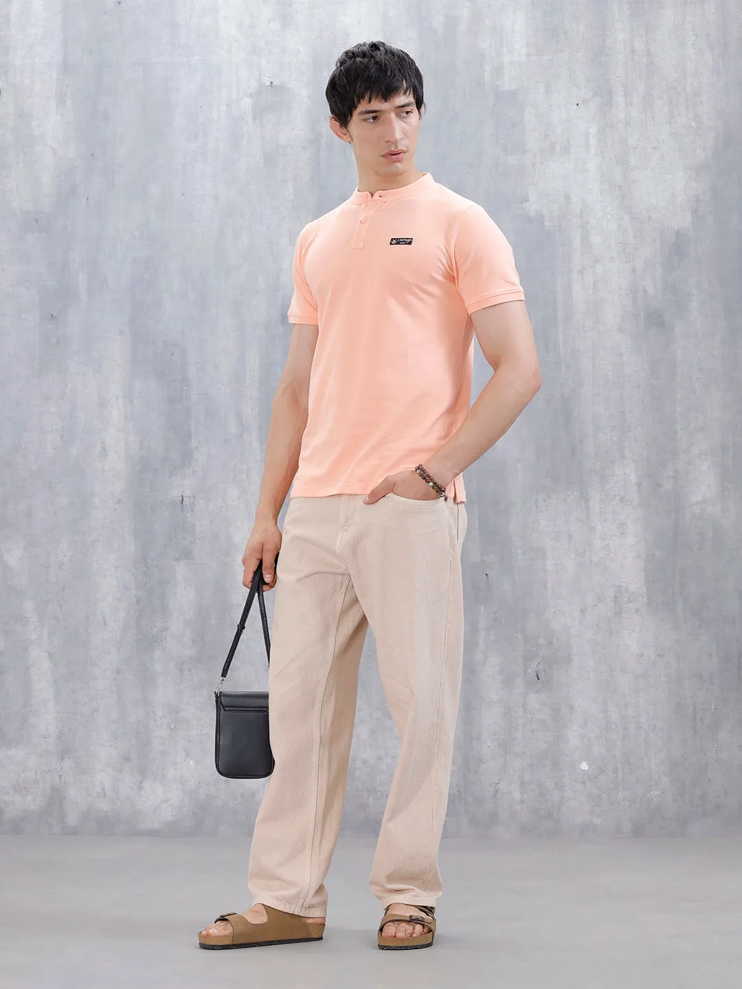 Wrogn Men's Henley T-Shirt | Orange sold by Wrogn product image thumbnail 2