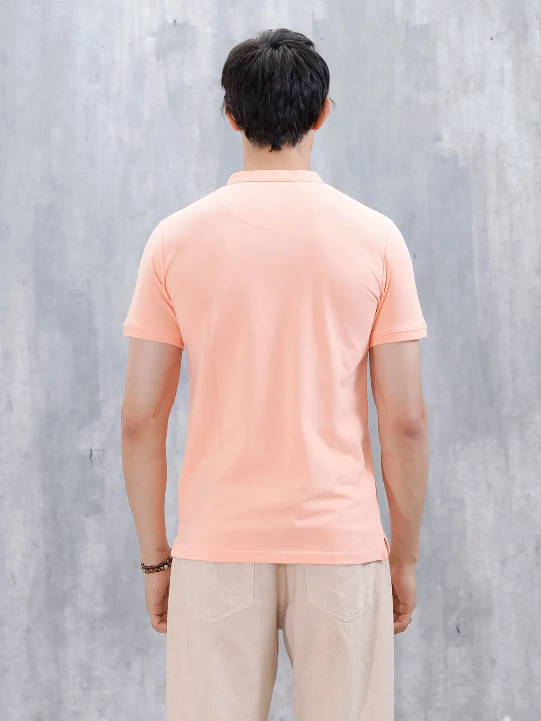 Wrogn Men's Henley T-Shirt | Orange sold by Wrogn product image thumbnail 3