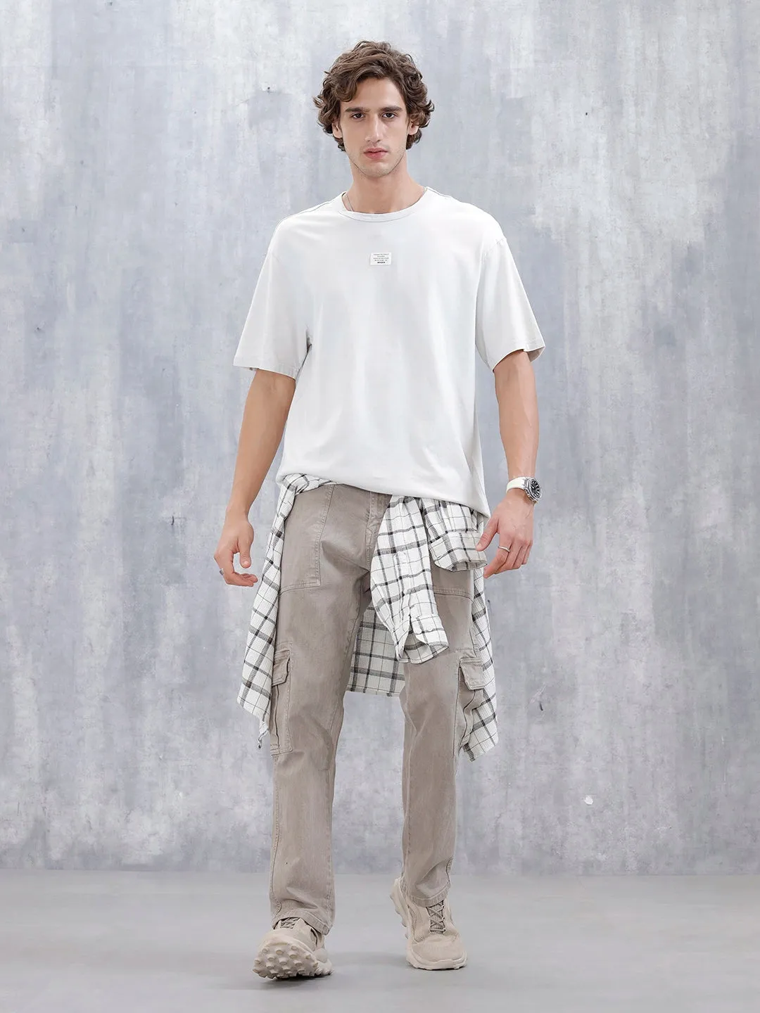 Wrogn Men's Oversized Printed Graphic T-Shirt | Grey sold by Wrogn product image thumbnail 2