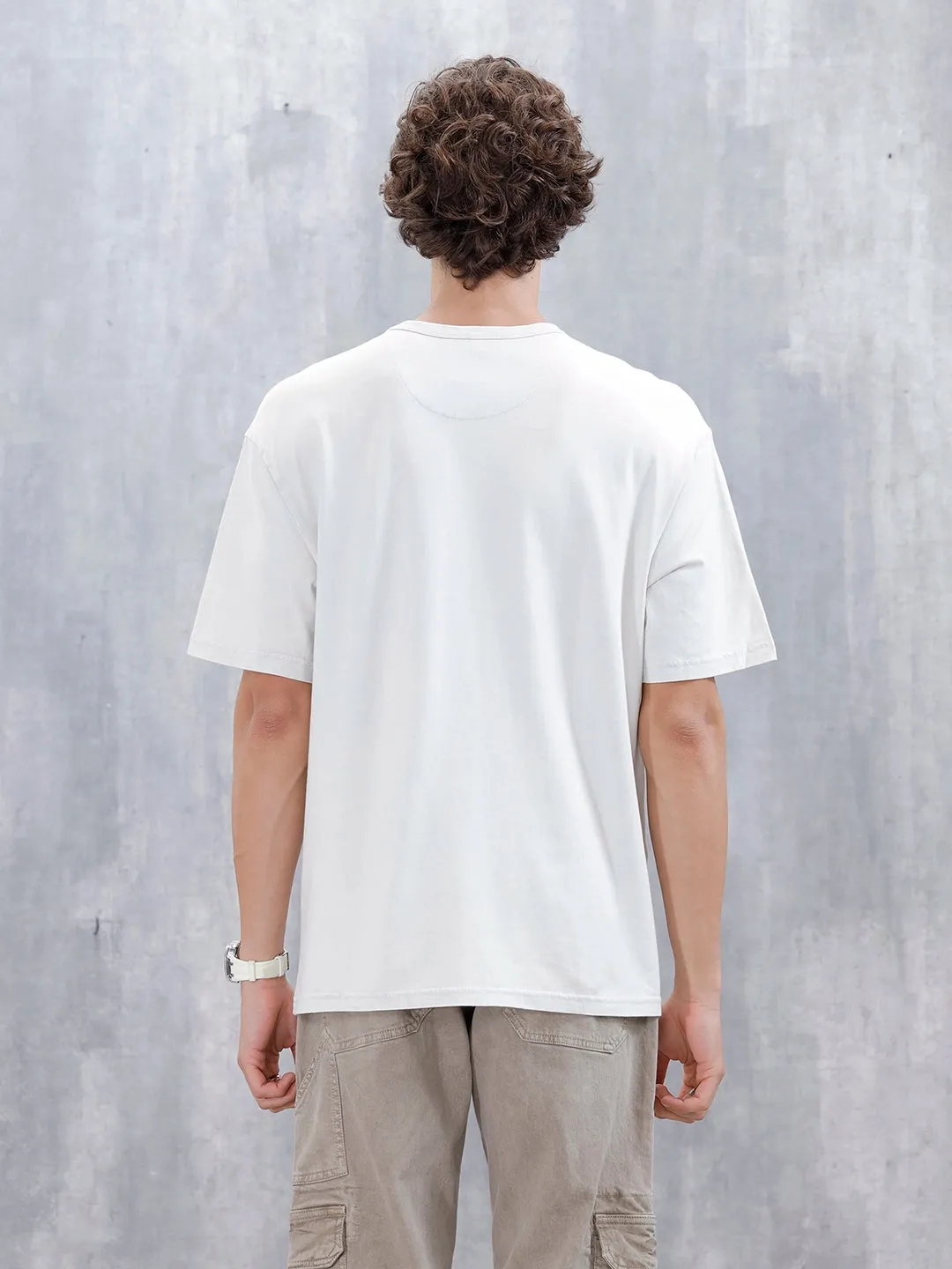 Wrogn Men's Oversized Printed Graphic T-Shirt | Grey sold by Wrogn product image thumbnail 3