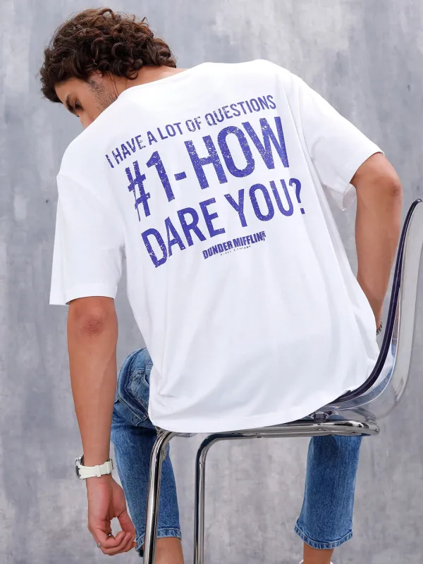 Casual Men Oversized Fit Tee With Graphic | White sold by Wrogn