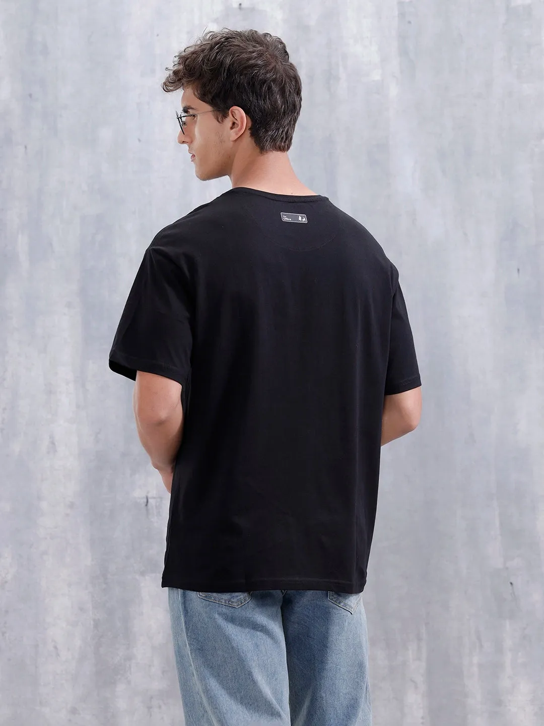 Casual Men Oversized Fit Tee With Graphic | Black sold by Wrogn product image thumbnail 3