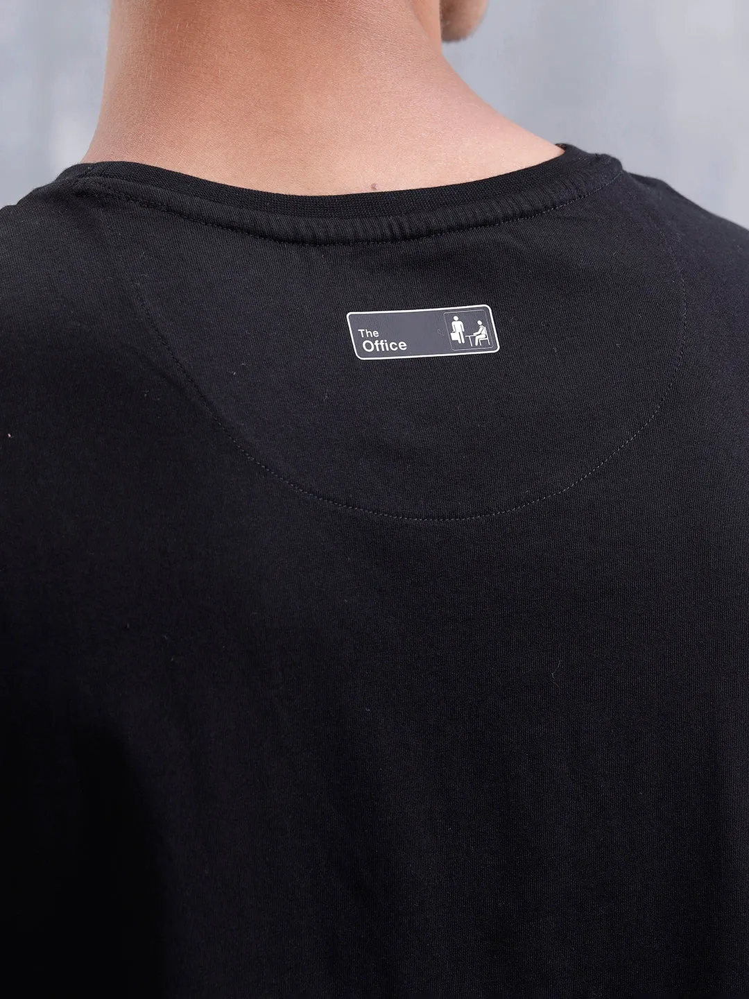 Casual Men Oversized Fit Tee With Graphic | Black sold by Wrogn product image thumbnail 5