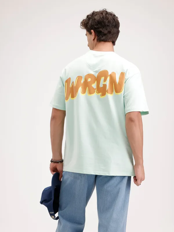 Oversized Back Printed T-Shirt  | Light Blue sold by Wrogn