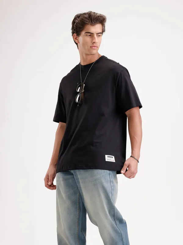 Solid Oversized T-Shirt  | Black sold by Wrogn