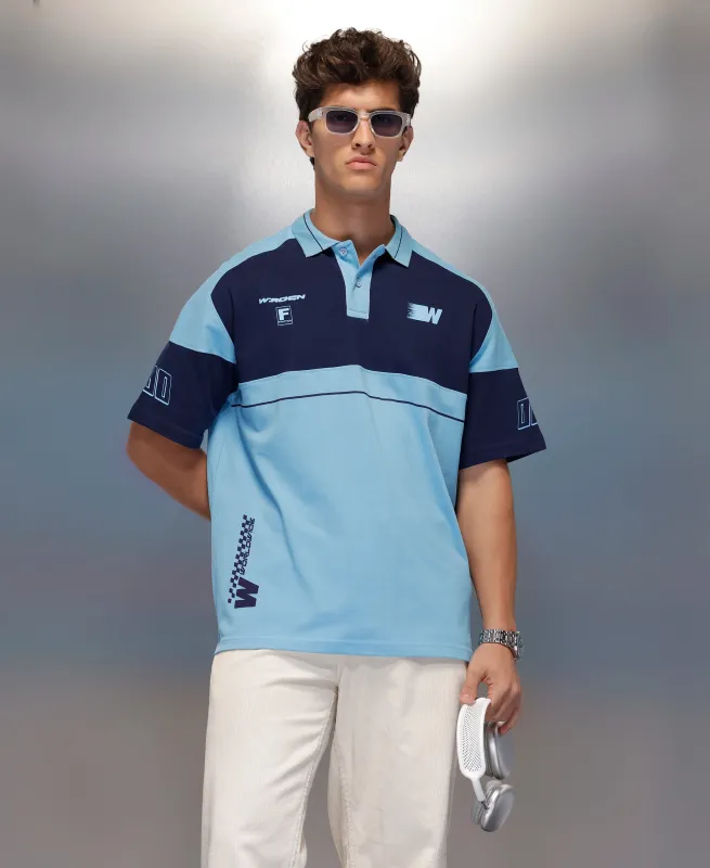 Classic Cut And Sew Polo T-Shirt   |  Blue made by Wrogn