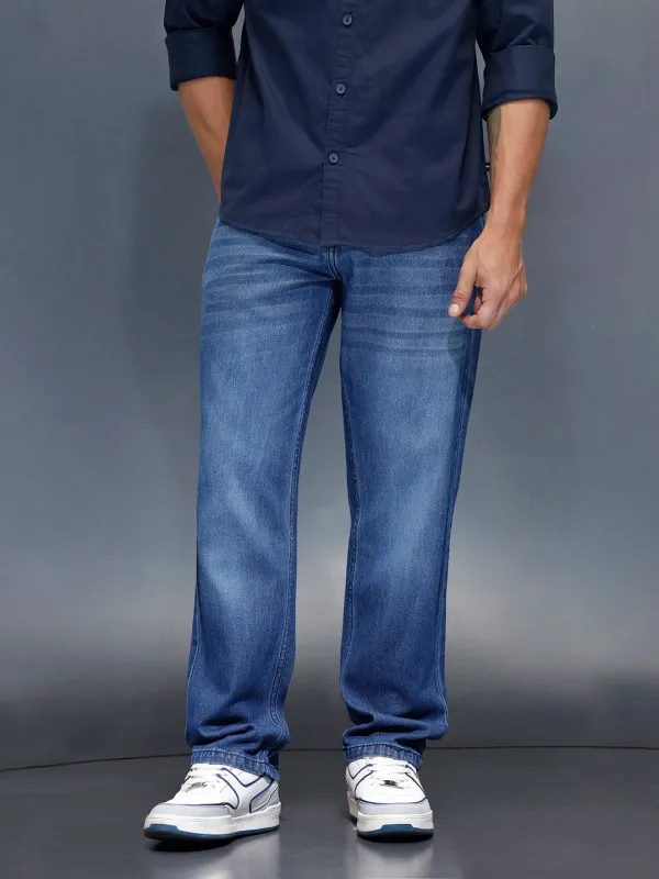 Men's Casual Anti Fit Jeans | Blue sold by Wrogn