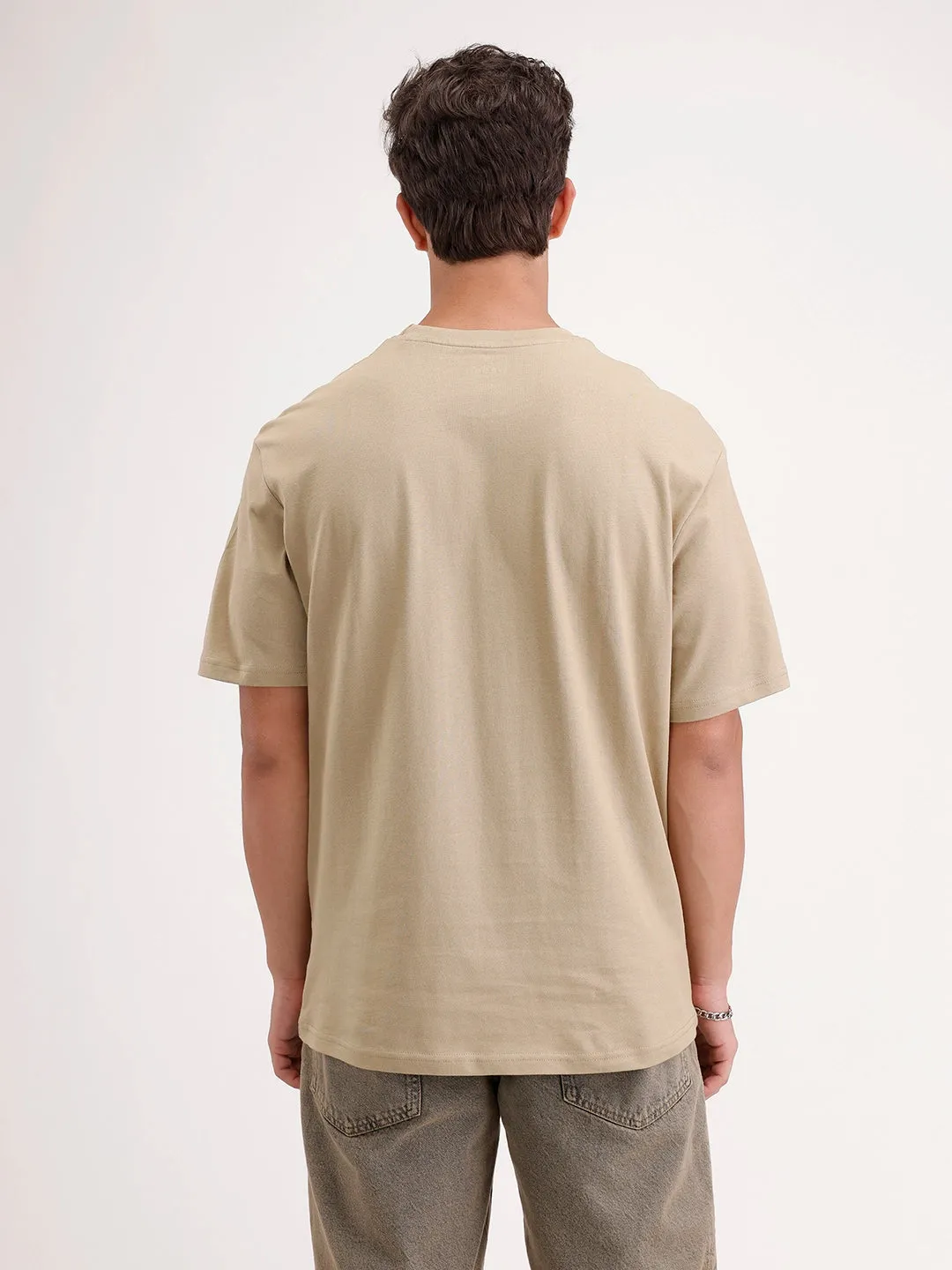 Oversized Cut & Sew T-Shirt | Khaki sold by Wrogn product image thumbnail 3