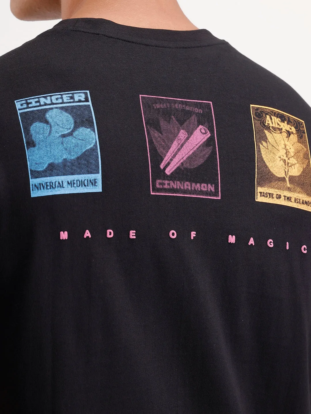 Oversized Placement Printed T-Shirt | Black sold by Wrogn product image thumbnail 5