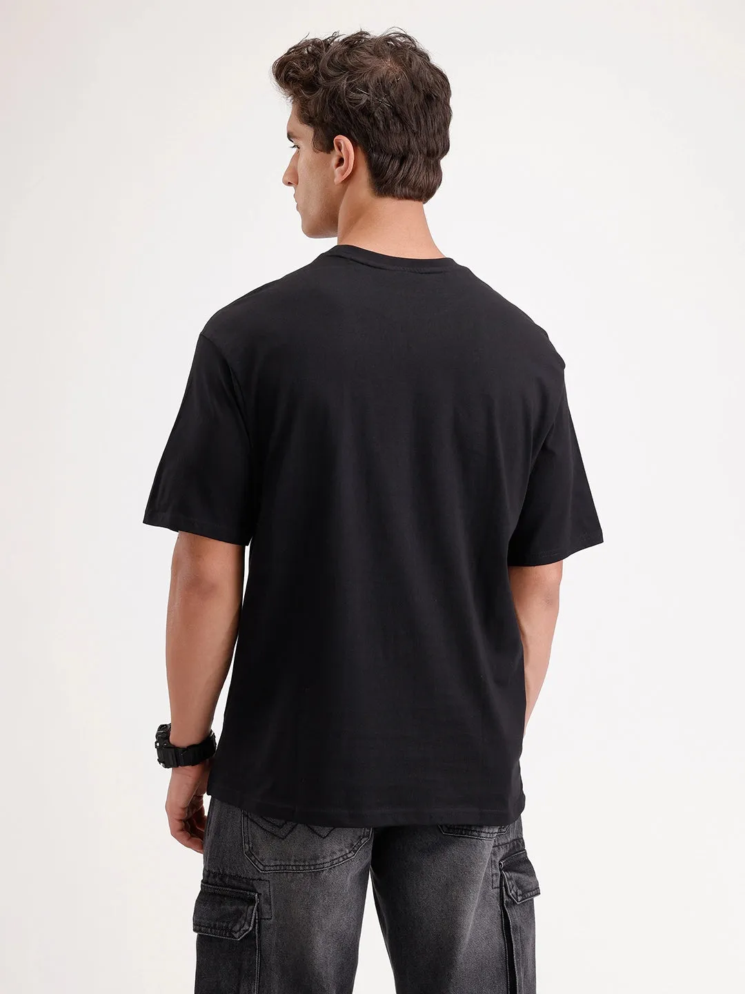 Oversized Puffer Printed T-Shirt | Black sold by Wrogn product image thumbnail 3