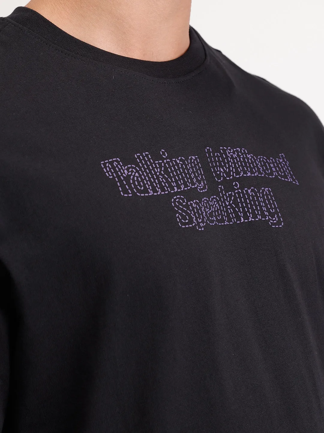 Oversized Puffer Printed T-Shirt | Black sold by Wrogn product image thumbnail 5