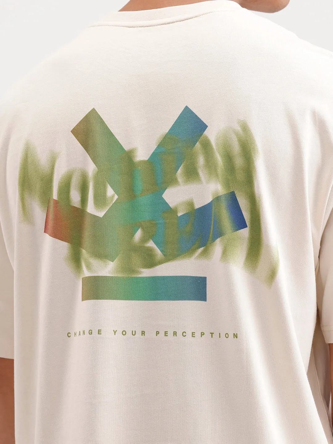 Oversized Fit Back Printed T-Shirt | Beige sold by Wrogn product image thumbnail 5