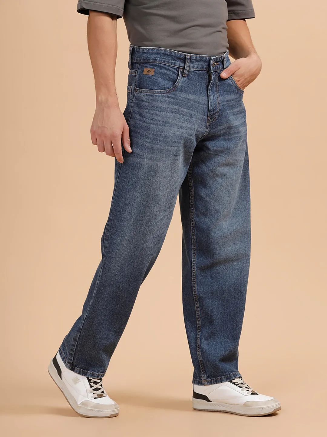 Heavy Fade Loose Fit Jeans | Blue sold by Wrogn product image thumbnail 4