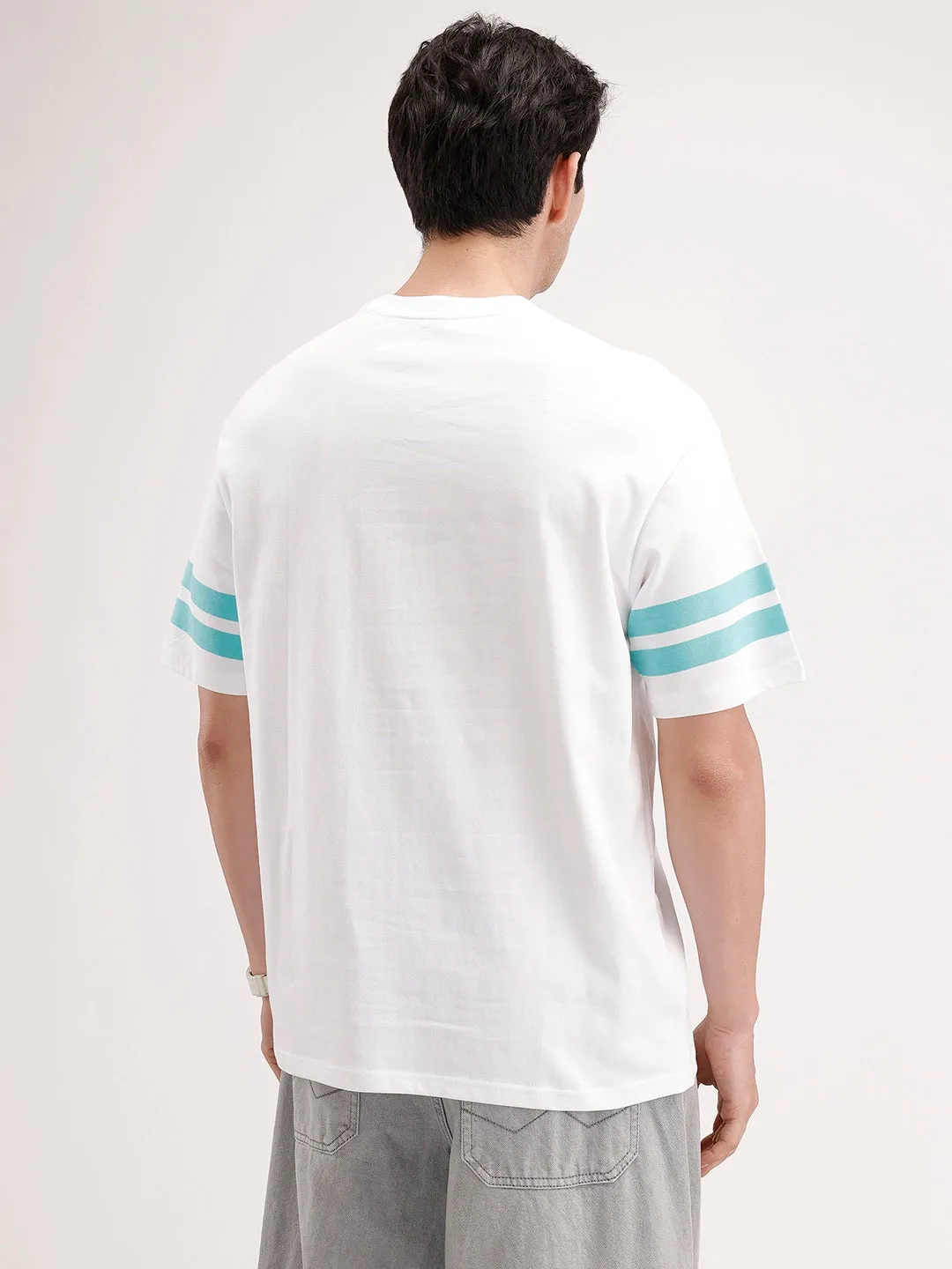 Oversized Placement Printed T-Shirt | White sold by Wrogn product image thumbnail 3