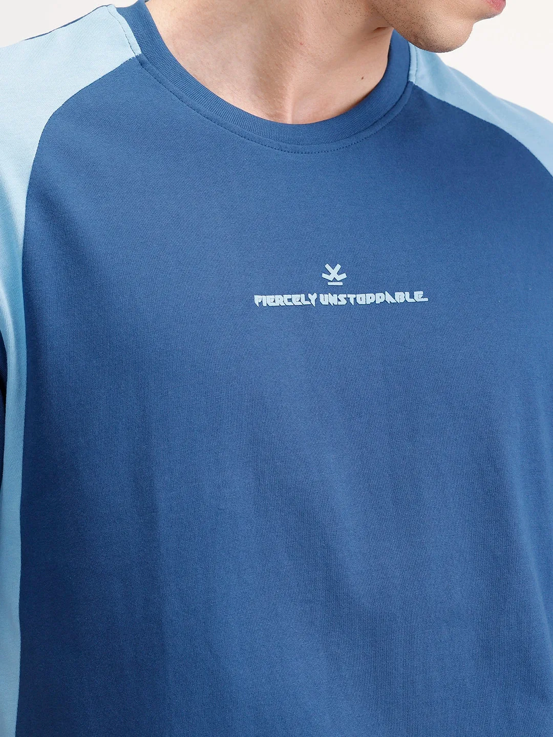 Oversized Cut & Sew T-Shirt | Dark Blue sold by Wrogn product image thumbnail 5
