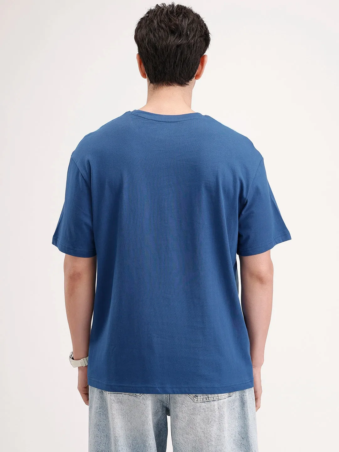 Oversized Cut & Sew T-Shirt | Dark Blue sold by Wrogn product image thumbnail 3
