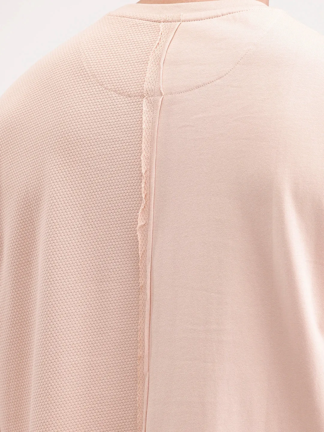 Oversized Textured Cut & Sew T-Shirt | Pink sold by Wrogn product image thumbnail 5