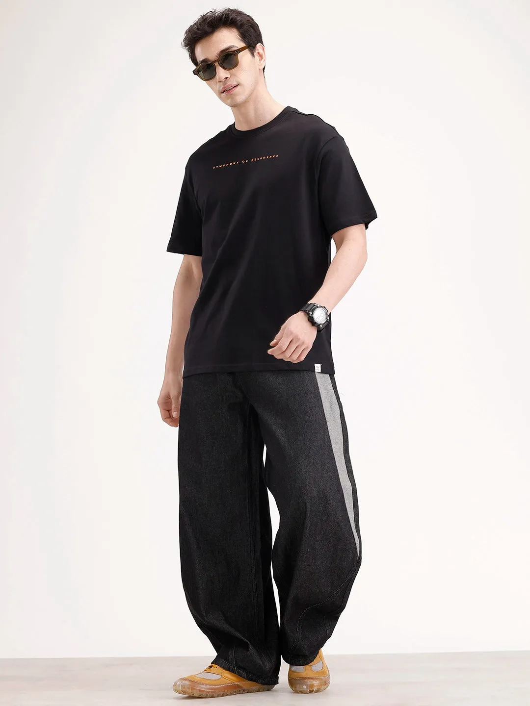 Oversized Back Printed T-shirt | Black sold by Wrogn product image thumbnail 2