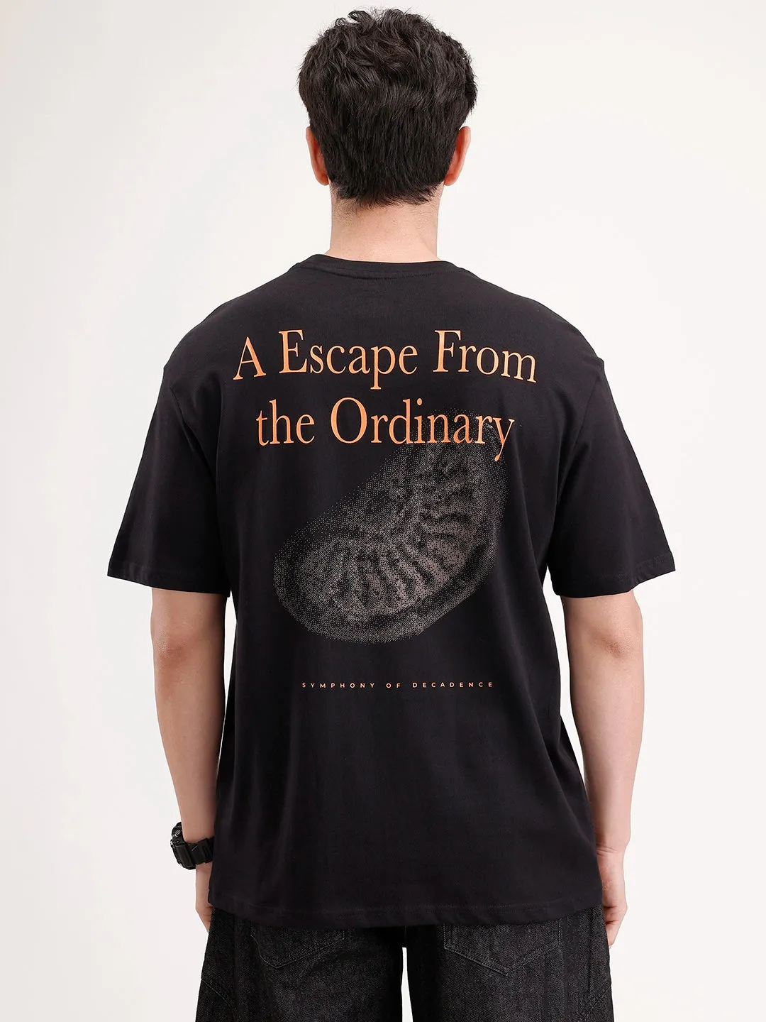 Oversized Back Printed T-shirt | Black sold by Wrogn product image thumbnail 3