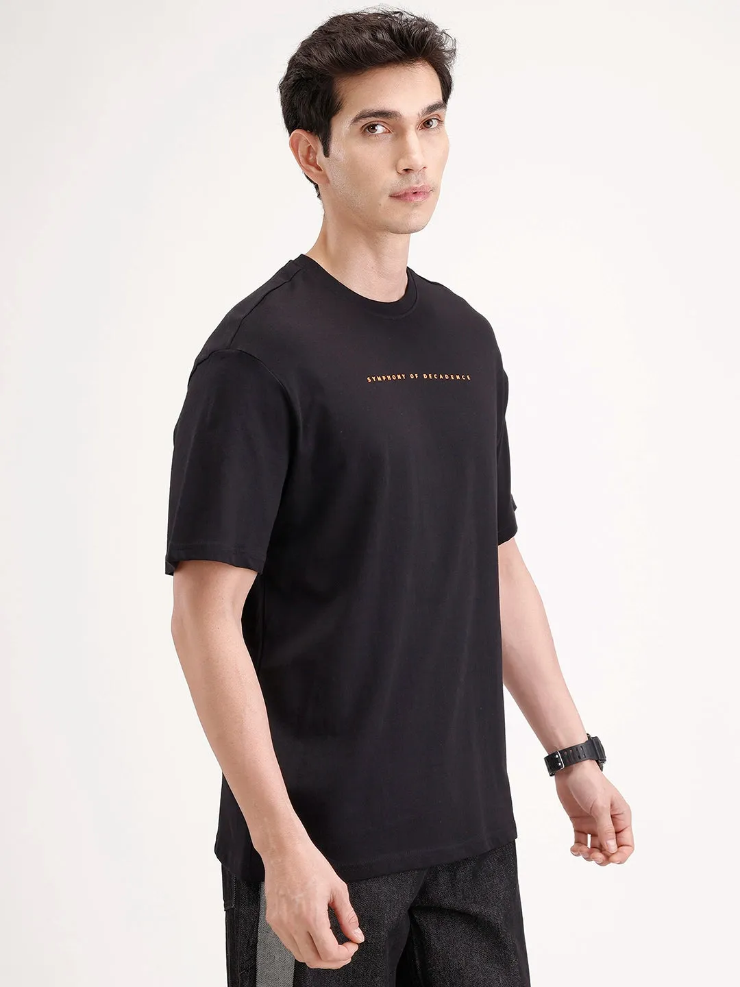 Oversized Back Printed T-shirt | Black sold by Wrogn product image thumbnail 4