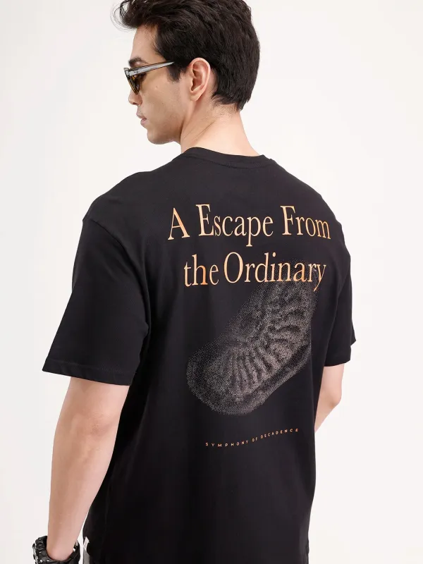 Oversized Back Printed T-shirt | Black sold by Wrogn