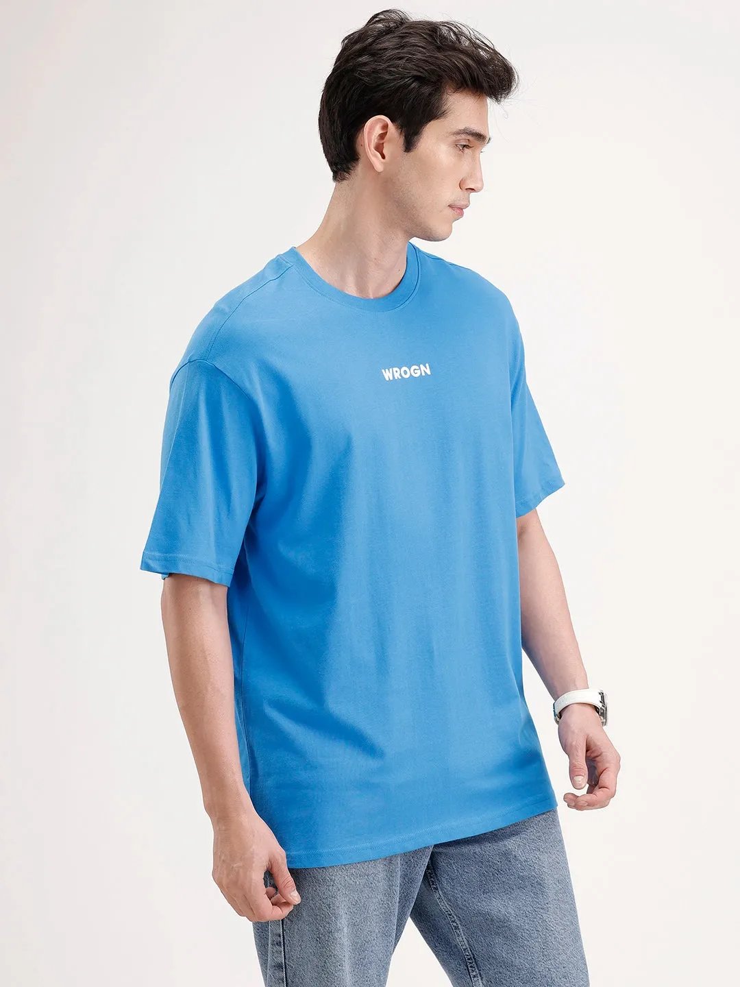 Oversized Back Printed T-shirt | Blue sold by Wrogn product image thumbnail 4