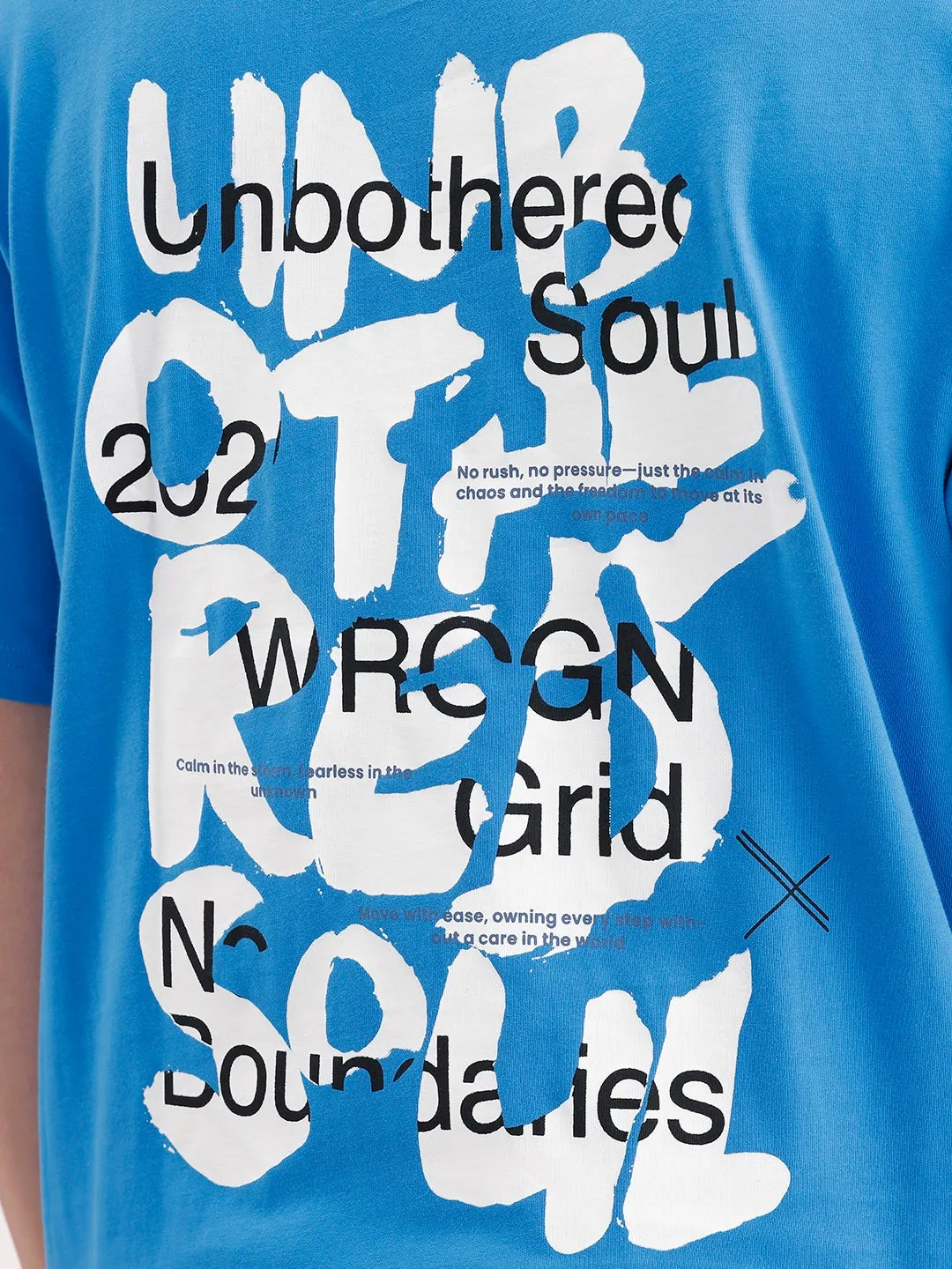 Oversized Back Printed T-shirt | Blue sold by Wrogn product image thumbnail 5
