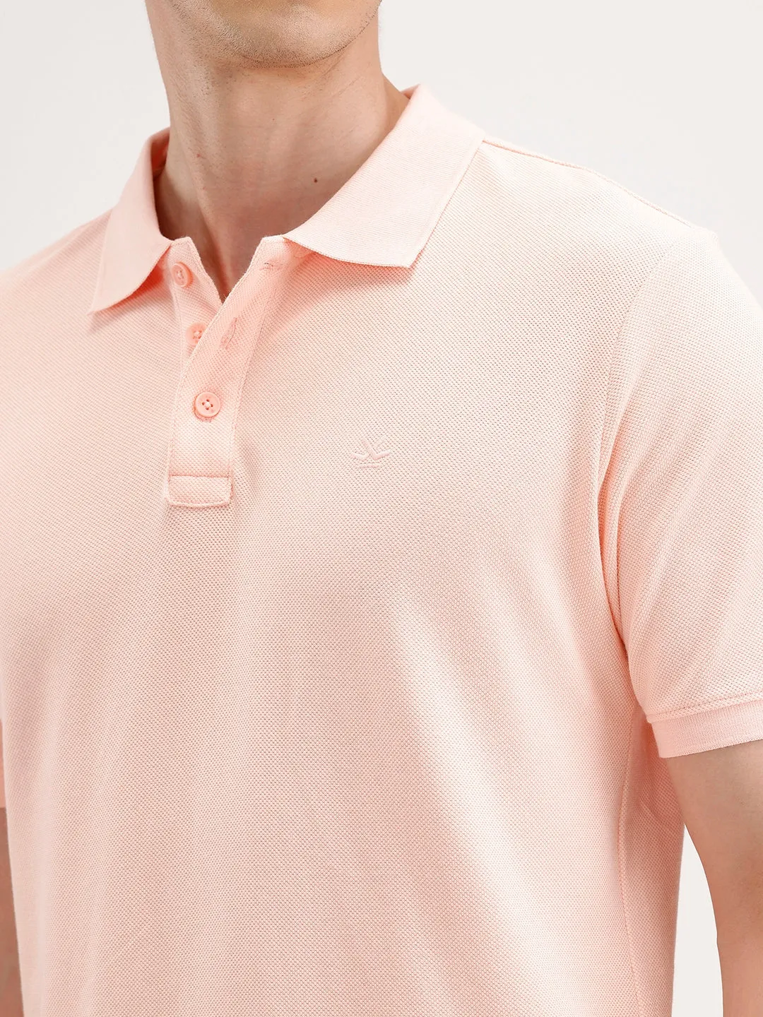 Solid Slim Fit Polo T-Shirt | Peach sold by Wrogn product image thumbnail 5
