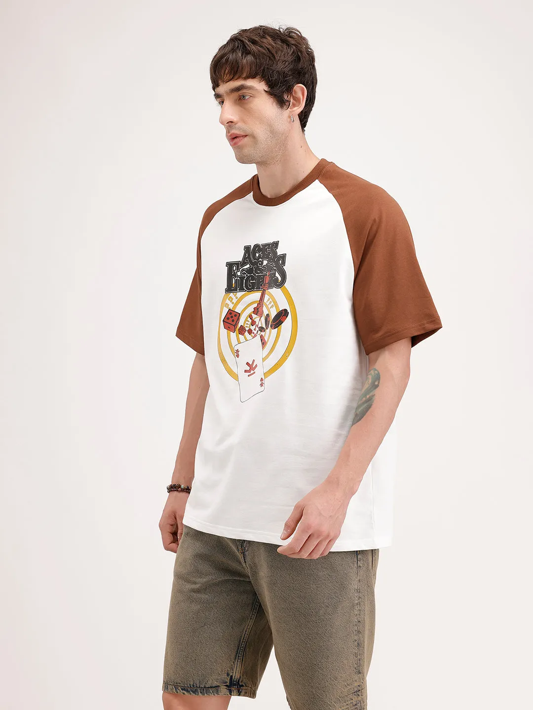 Oversized Ragland Sleeve T-Shirt | White sold by Wrogn product image thumbnail 4