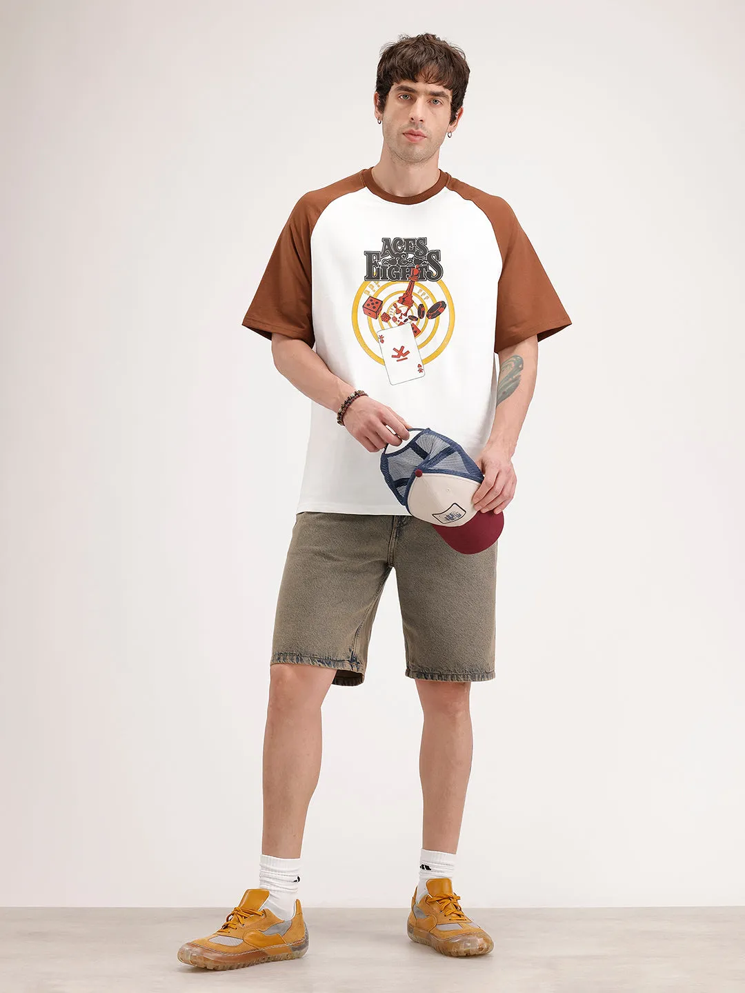 Oversized Ragland Sleeve T-Shirt | White sold by Wrogn product image thumbnail 2