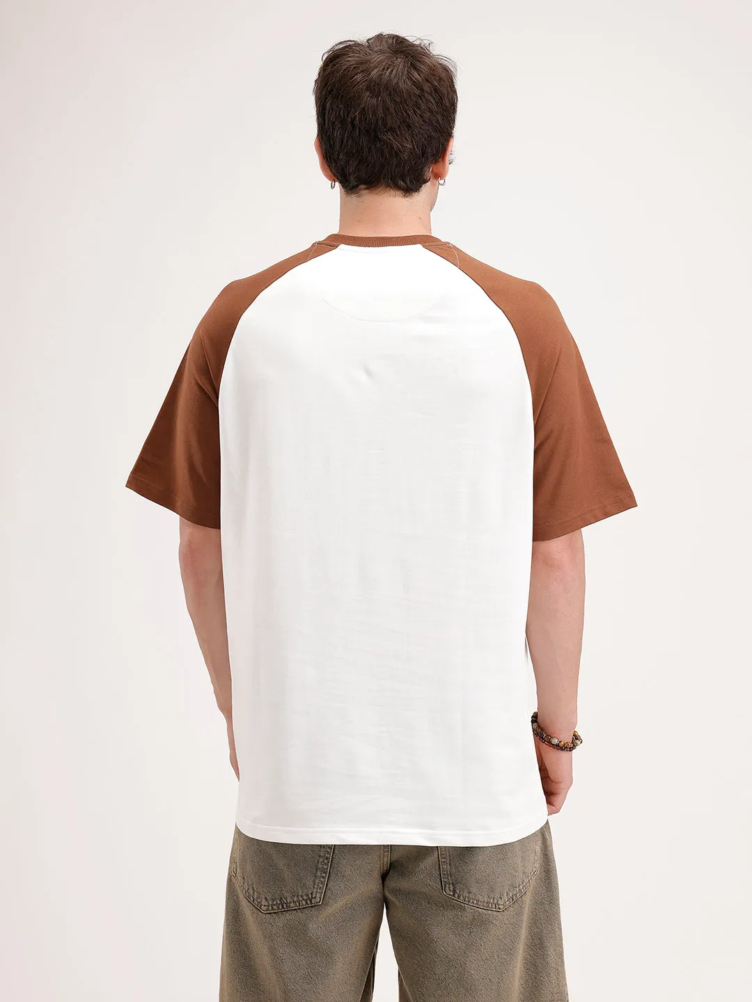 Oversized Ragland Sleeve T-Shirt | White sold by Wrogn product image thumbnail 3