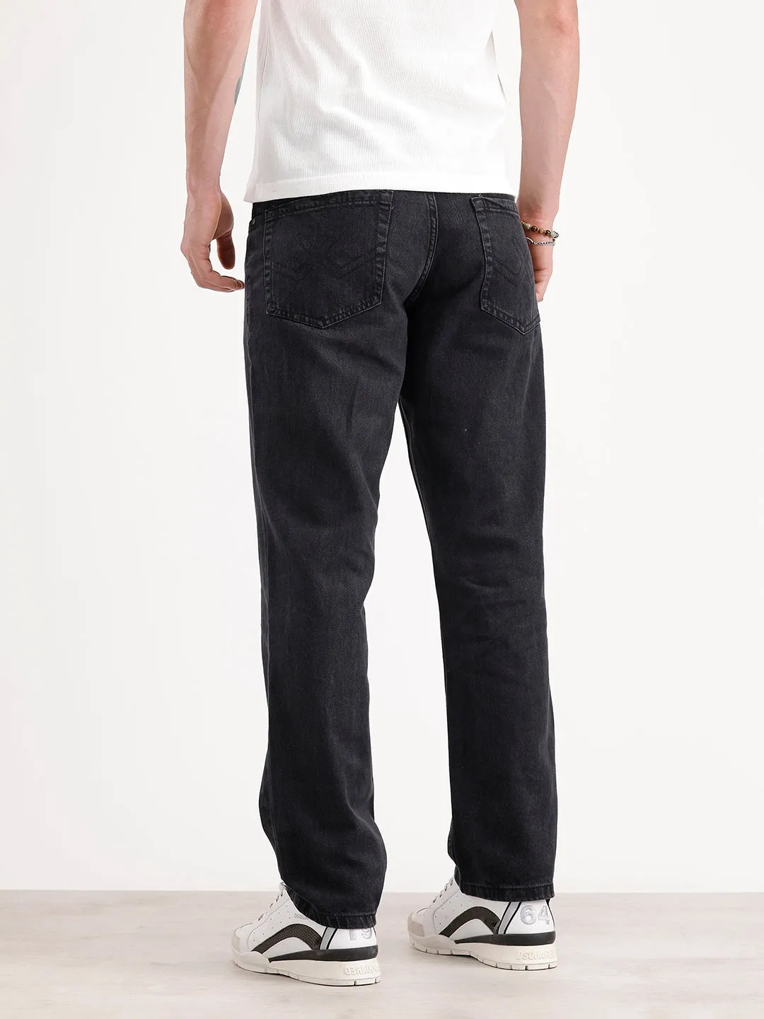 Anti Fit Light Faded Denim Jeans | Black sold by Wrogn product image thumbnail 3
